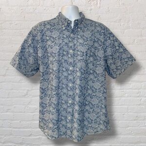 Brooks Brothers Regent Fit Floral Paisley Button-Down Shirt XL Blue 100% Cotton
